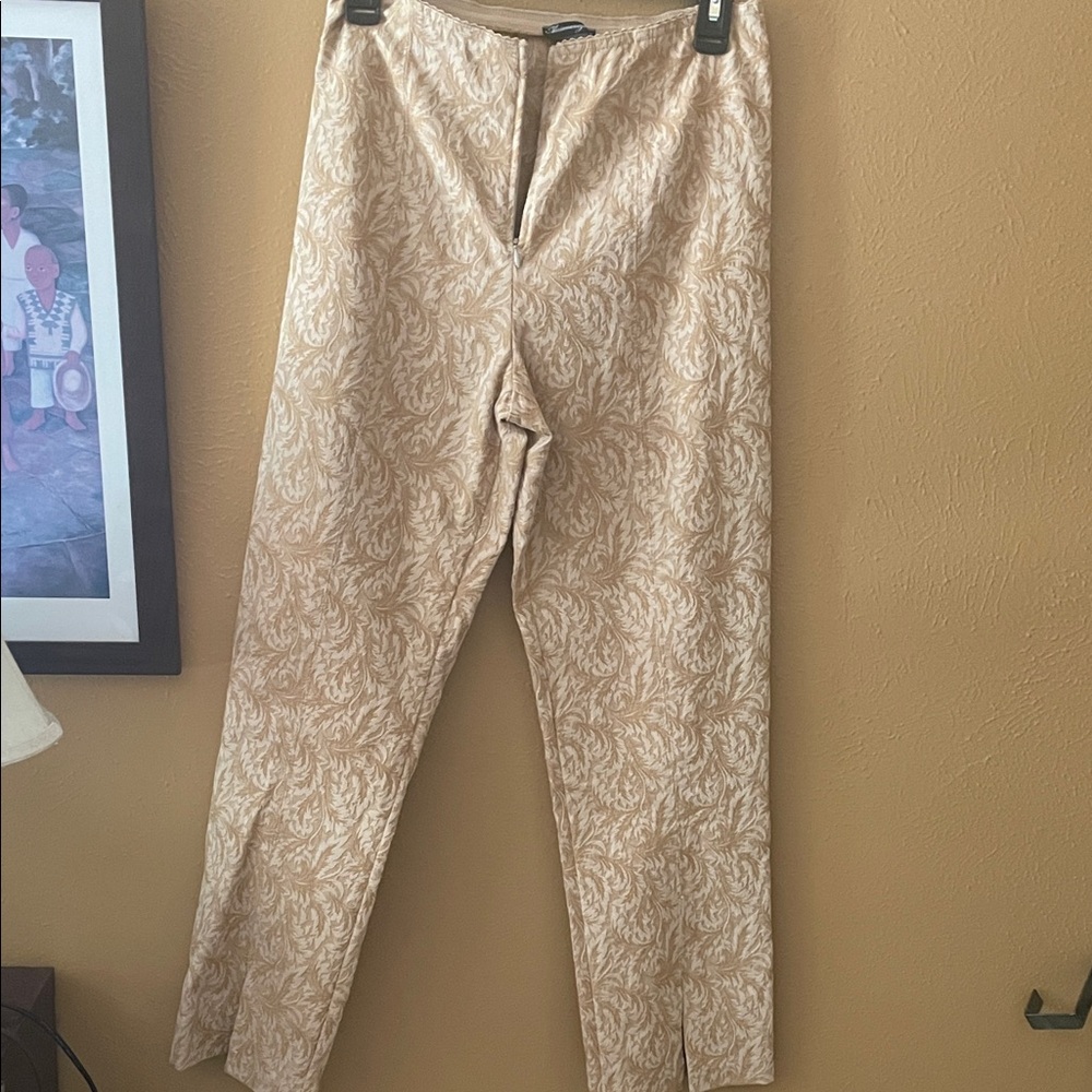 Elegant Tan Patterned  Pants